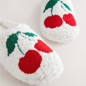 Cozy Cherry Embroidered Slippers